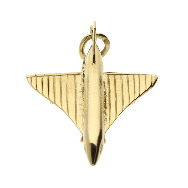 9ct Yellow Gold Plane Charm