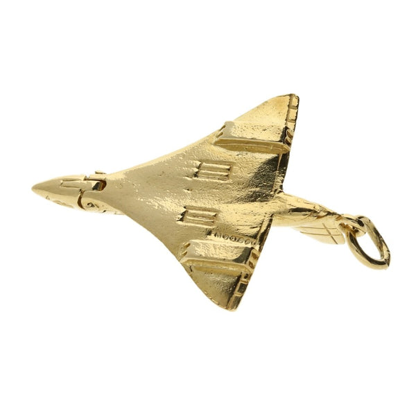 9ct Yellow Gold Plane Charm