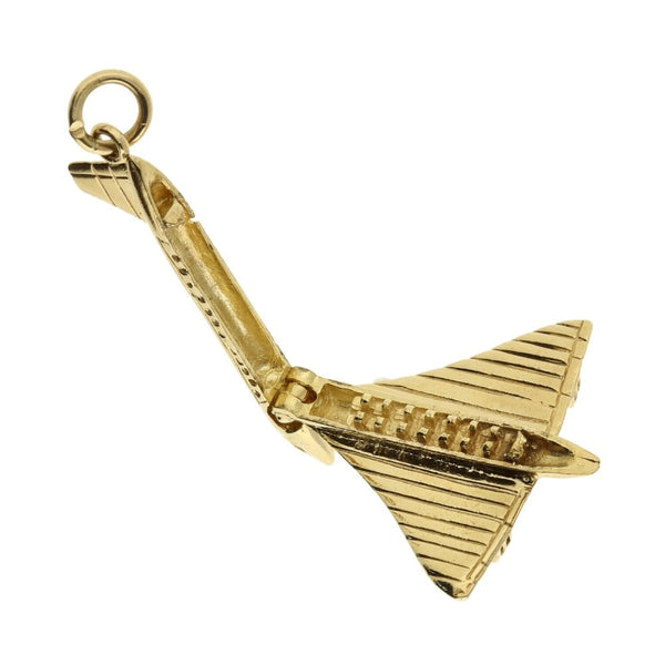 9ct Yellow Gold Plane Charm