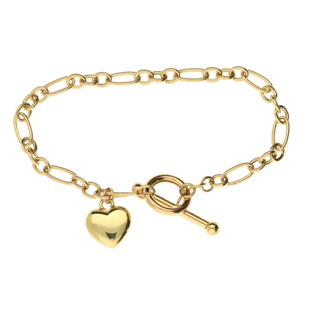 9ct Yellow Gold Hollow Figaro Bracelet - 6.2g