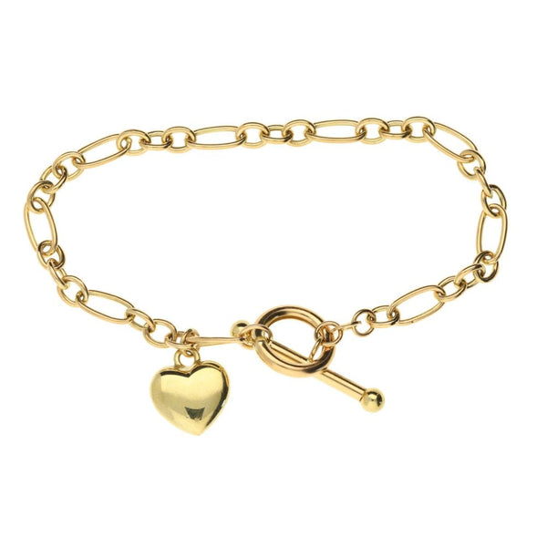 9ct Yellow Gold Hollow Figaro Bracelet - 6.2g