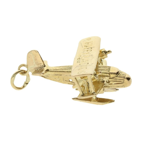9ct Yellow Gold "Happy Landing" Plane Charm