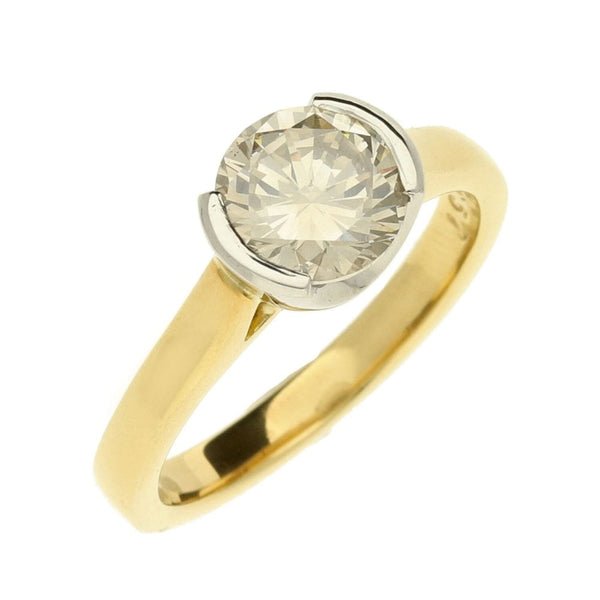 18ct Yellow Gold Diamond Engagement Ring - Size M½