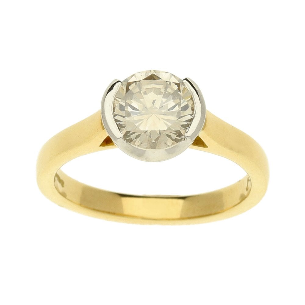 18ct Yellow Gold Diamond Engagement Ring - Size M½