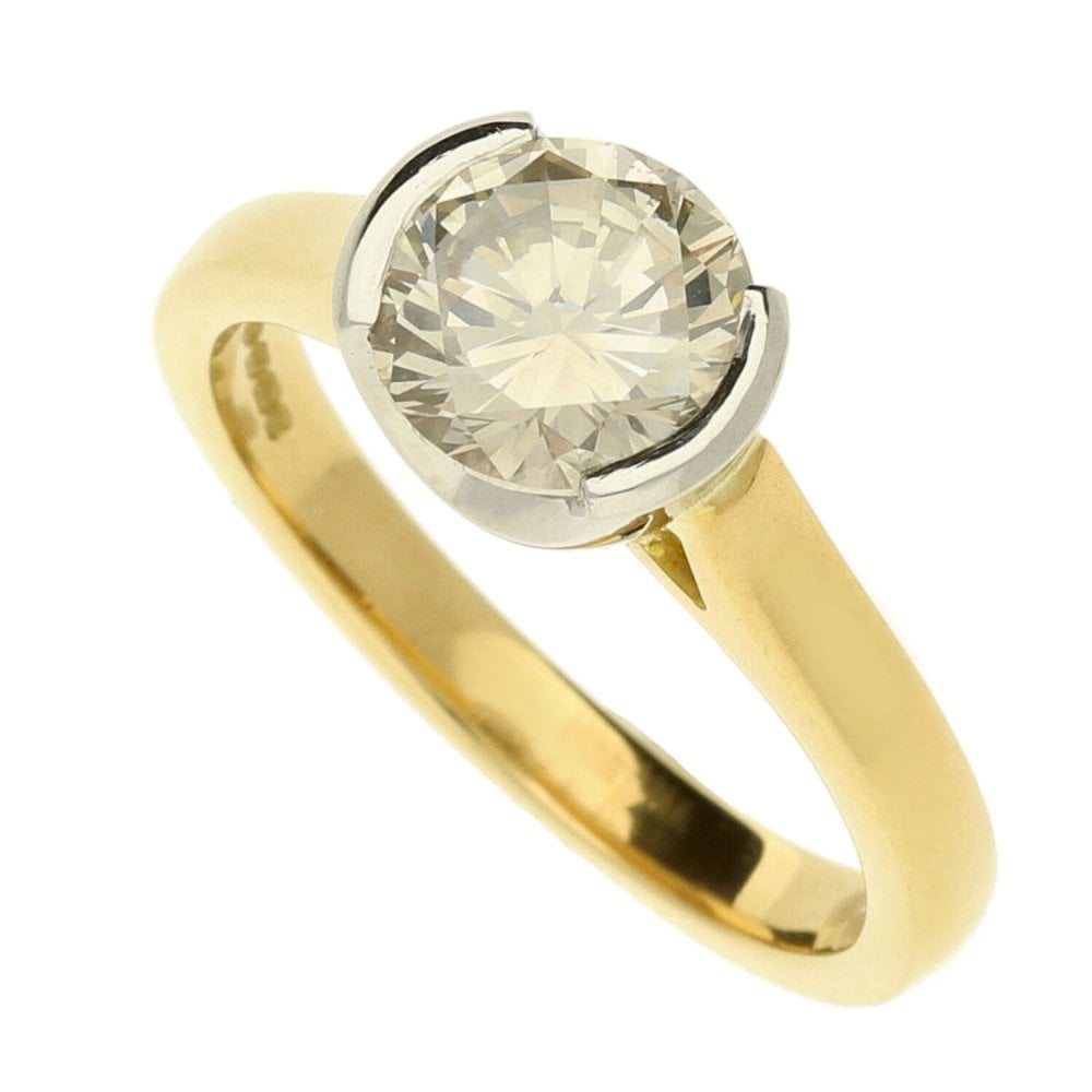 18ct Yellow Gold Diamond Engagement Ring - Size M½