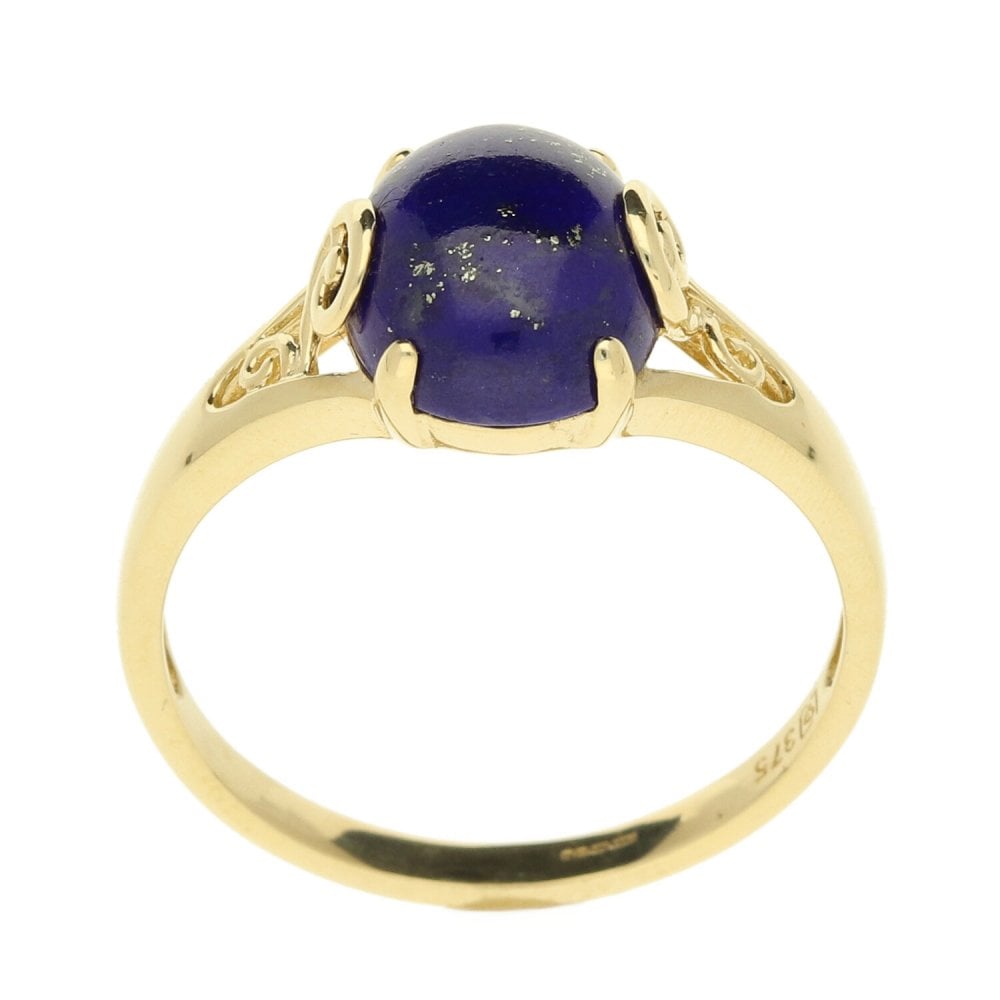 9ct Yellow Gold Lapis Lazuli Ring - Size T