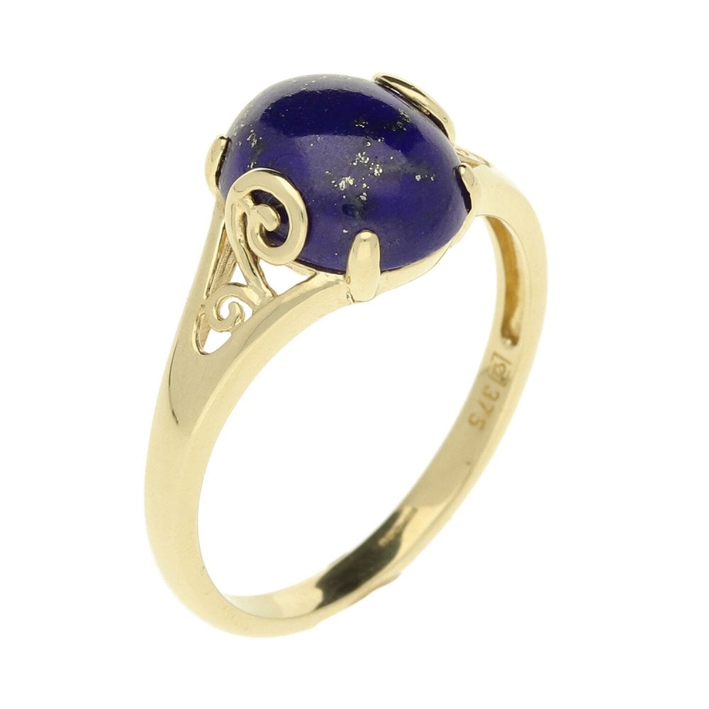 9ct Yellow Gold Lapis Lazuli Ring - Size T