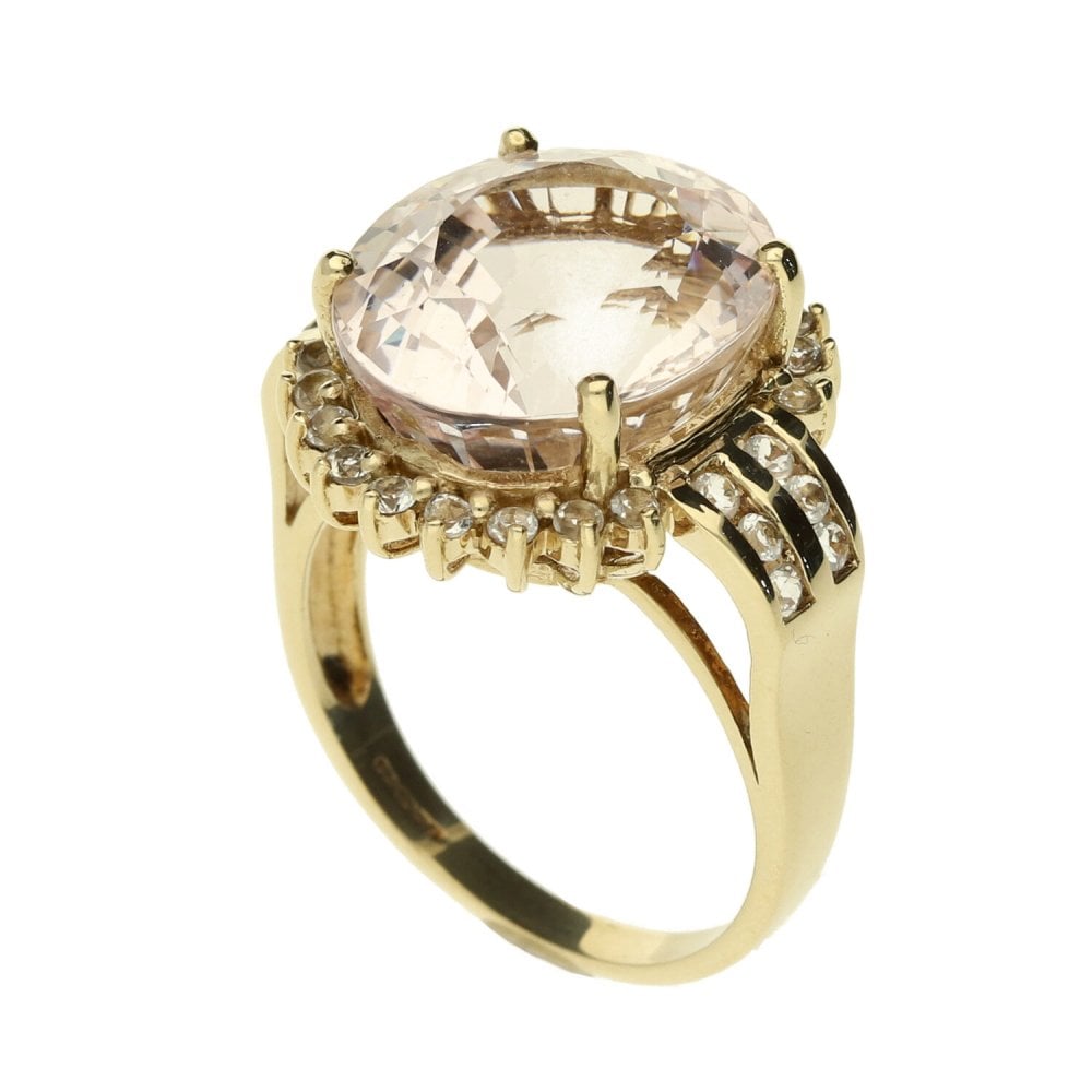 9ct Yellow Gold Colourless Dress Ring - Size N