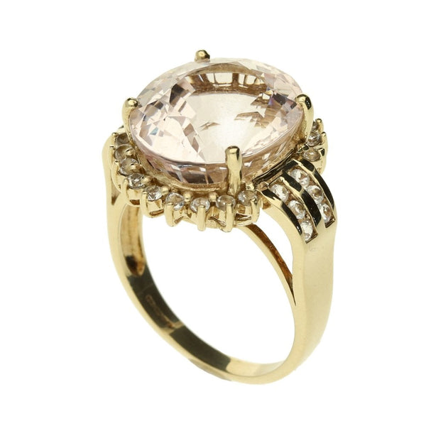 9ct Yellow Gold Colourless Dress Ring - Size N