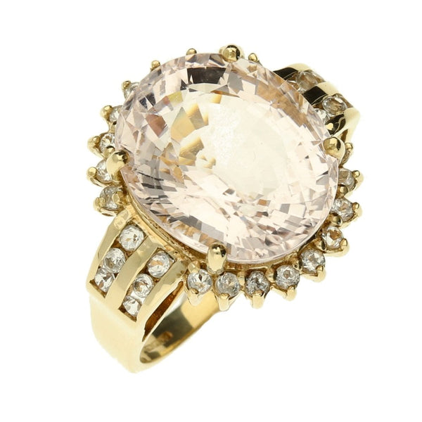 9ct Yellow Gold Colourless Dress Ring - Size N