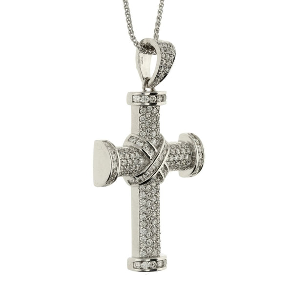 18ct White Gold Diamond Cross & Chain - 2.63ct