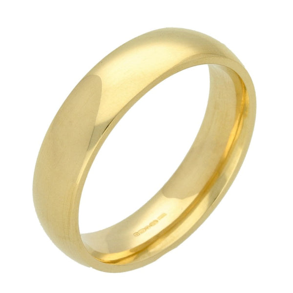 9ct Yellow Gold 6mm Court Shape Wedding Ring - Size Z - 9.3g