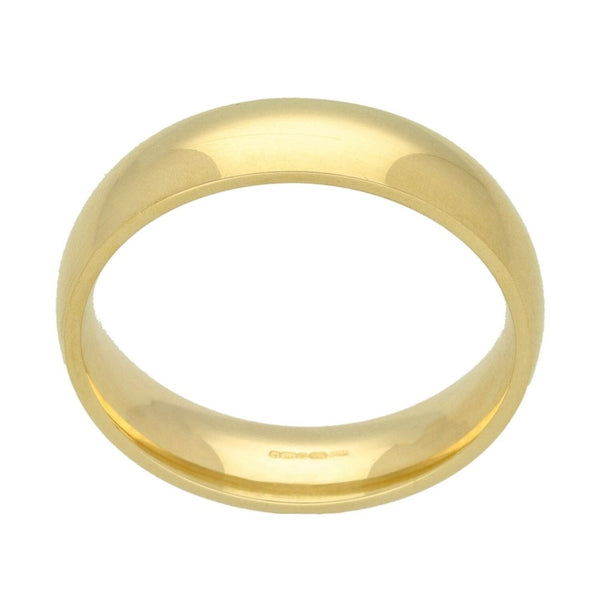 9ct Yellow Gold 6mm Court Shape Wedding Ring - Size Z - 9.3g