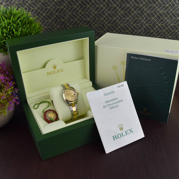 Datejust 179163 - Bi-Metal - Champagne & Baton Dial - 2004