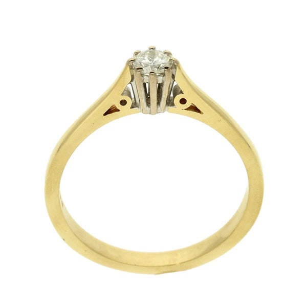 18ct Yellow Gold Diamond Solitaire Ring - Size N