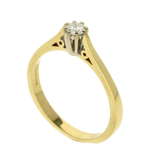 18ct Yellow Gold Diamond Solitaire Ring - Size N