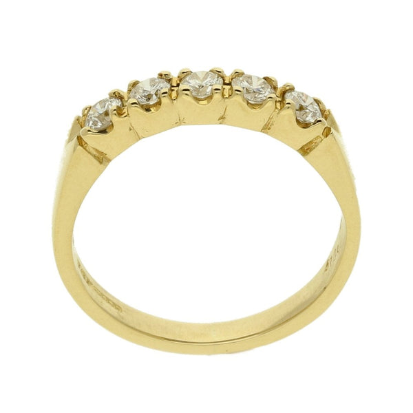 14ct Yellow Gold Diamond Half Eternity Ring - Size L½