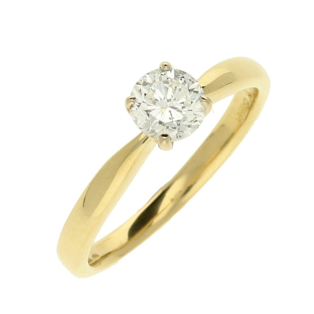 18ct Yellow Gold Diamond Solitaire Ring- Size M