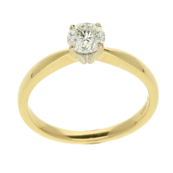 18ct Yellow Gold Diamond Solitaire Ring- Size M