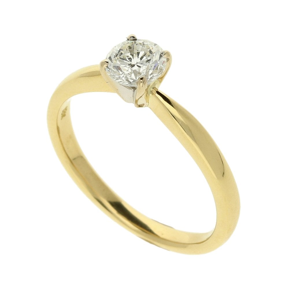 18ct Yellow Gold Diamond Solitaire Ring- Size M