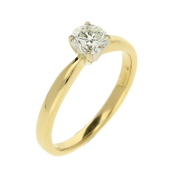 18ct Yellow Gold Diamond Solitaire Ring- Size M