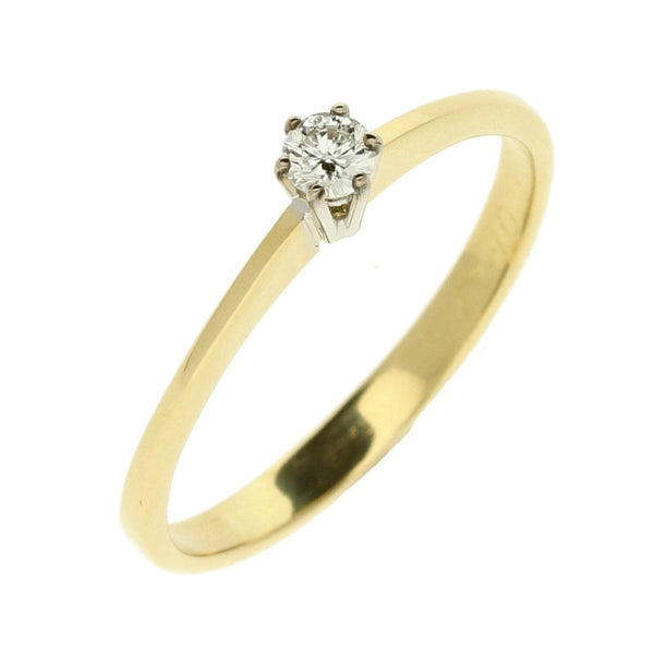 18ct Yellow Gold Diamond Solitaire Ring- Size R½