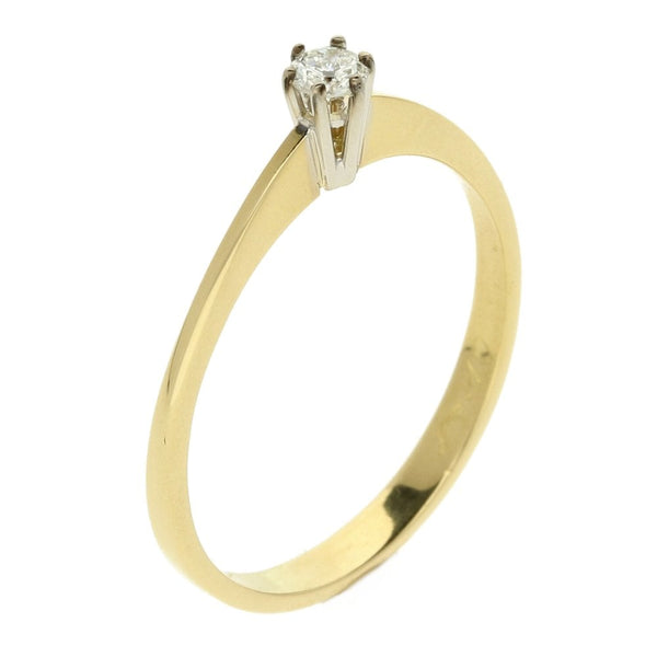 18ct Yellow Gold Diamond Solitaire Ring- Size R½