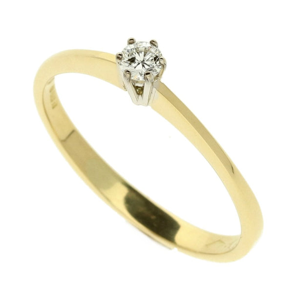 18ct Yellow Gold Diamond Solitaire Ring- Size R½
