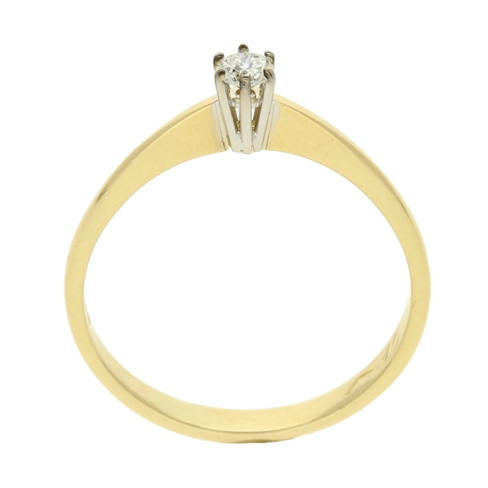 18ct Yellow Gold Diamond Solitaire Ring- Size R½