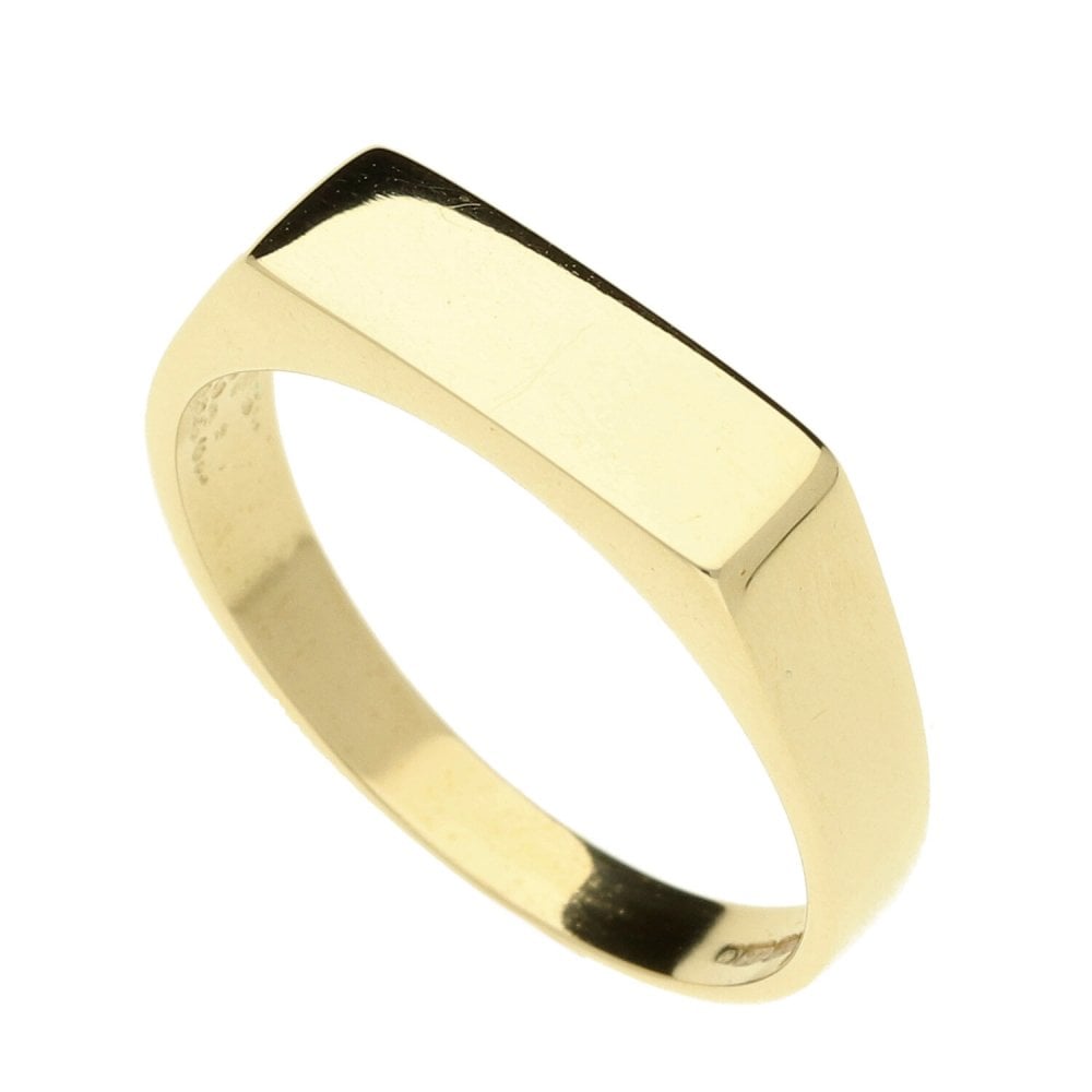 9ct Yellow Gold Signet Ring - Size R - 5.2g