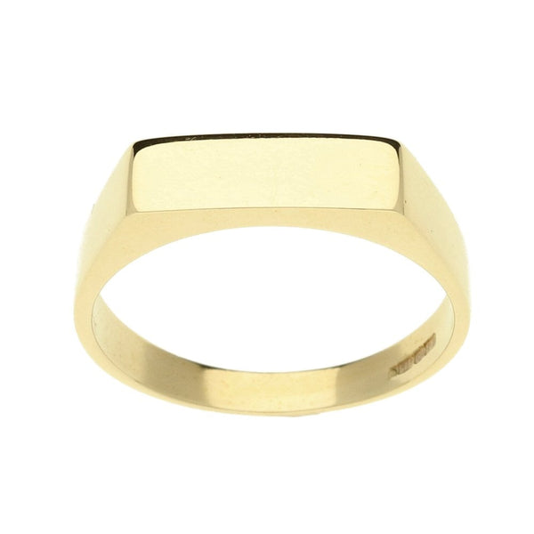 9ct Yellow Gold Signet Ring - Size R - 5.2g