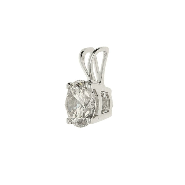 18ct White Gold Round Brilliant Diamond Pendant - 1.01ct