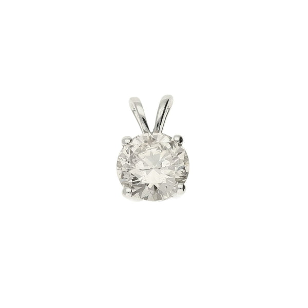 18ct White Gold Round Brilliant Diamond Pendant - 1.01ct
