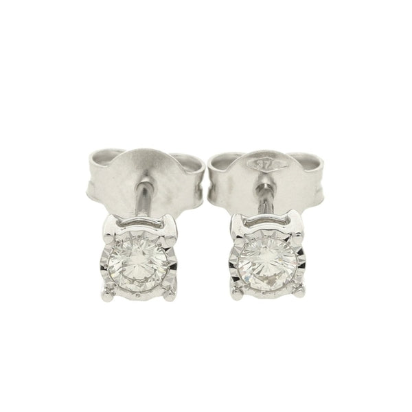 9ct White Gold Diamond Stud Earrings - 0.25ct