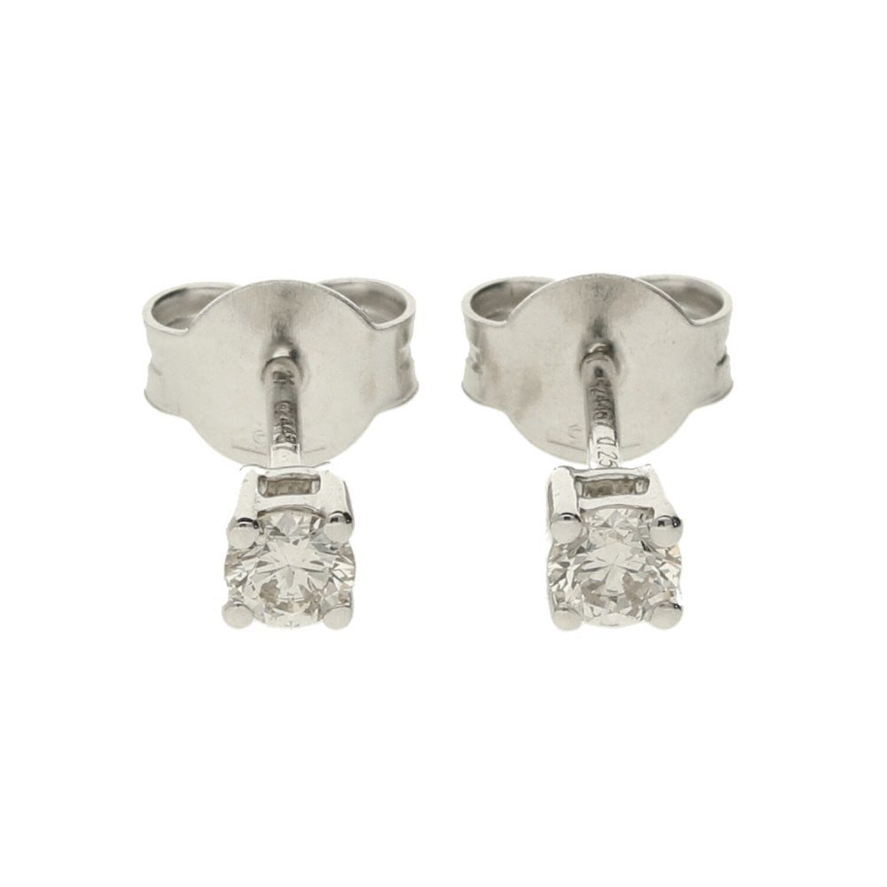 9ct White Gold Diamond Stud Earrings - 0.25ct