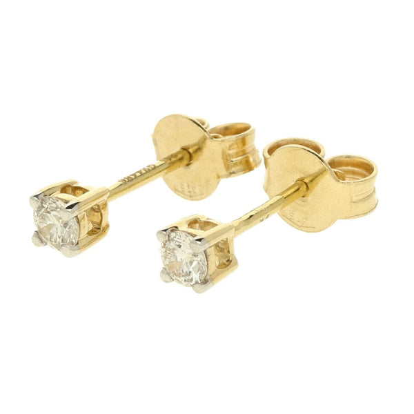 9ct Yellow Gold Diamond Stud Earrings - 0.25ct