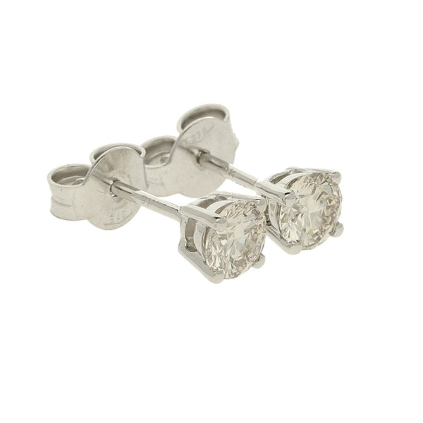 9ct White Gold Diamond Stud Earrings - 0.79ct