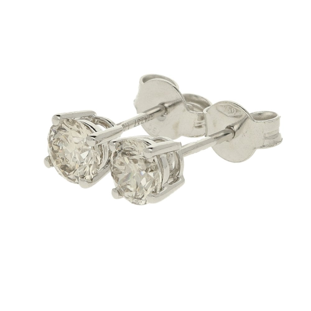 9ct White Gold Diamond Stud Earrings - 1.06ct