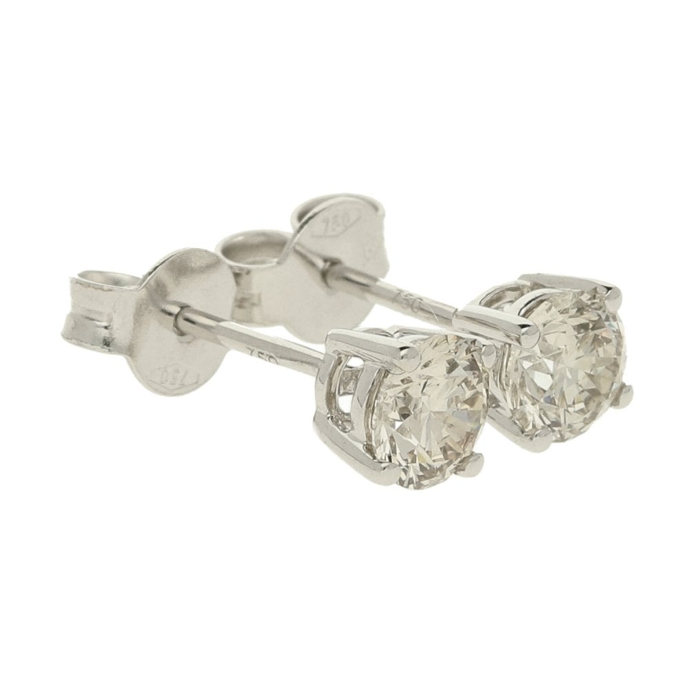 9ct White Gold Diamond Stud Earrings - 1.06ct