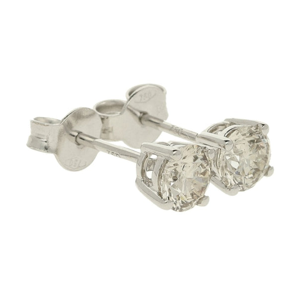9ct White Gold Diamond Stud Earrings - 1.06ct