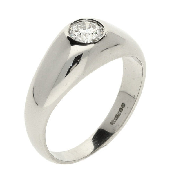 Platinum Gents Diamond Solitaire Ring -Size O