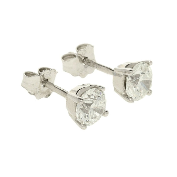 18ct White Gold Diamond Stud Earrings - 1.00ct