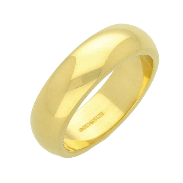 18ct Yellow Gold D Shape 5mm Wedding Ring