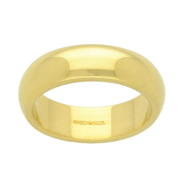 18ct Yellow Gold D Shape 5mm Wedding Ring