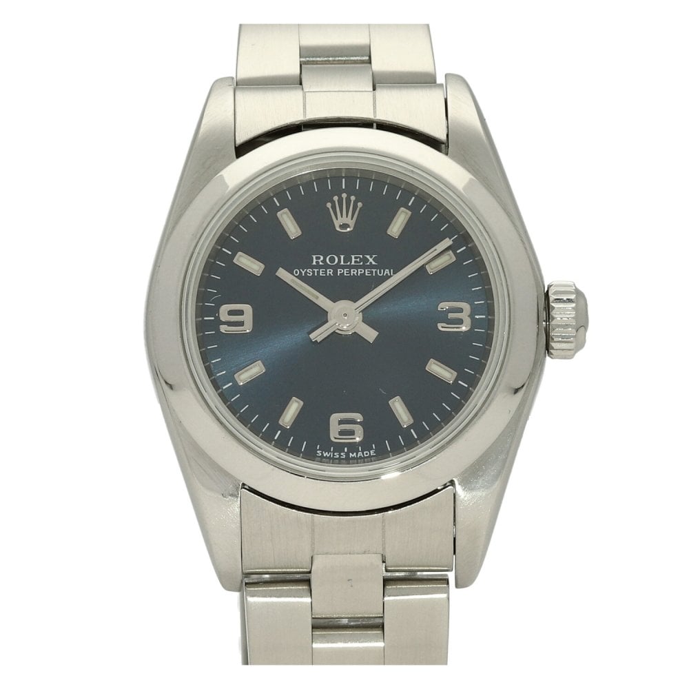 Oyster Perpetual 76080 - Ladies Watch - Blue Dial - 2002