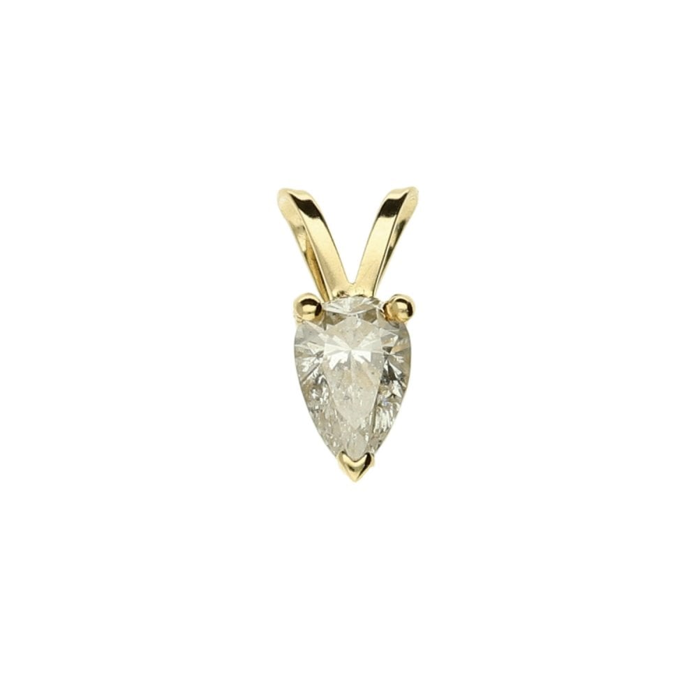 9ct Yellow Gold Pear Cut Diamond - 0.40ct