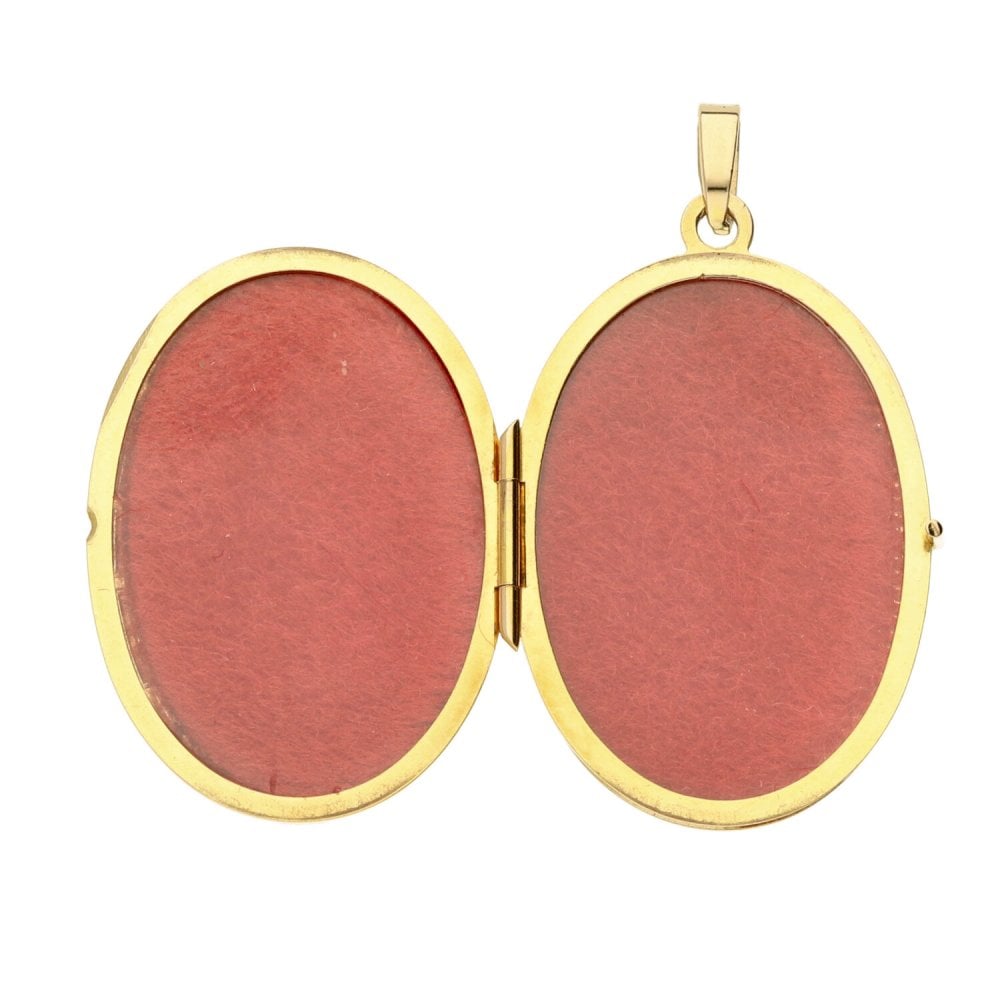 9ct Yellow Gold Egyptian Oval Locket - 3.60g