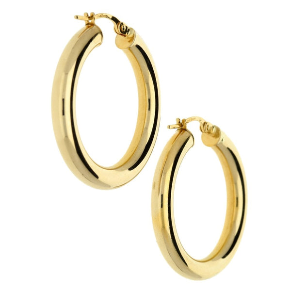 9ct Yellow Gold Hoop Earrings - 2.40g