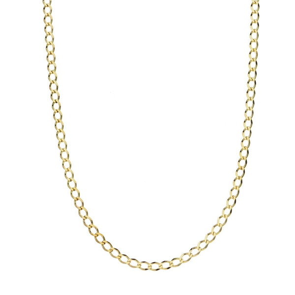9ct Yellow Gold Fine Curb Chain Necklace - 20" - 2.30g