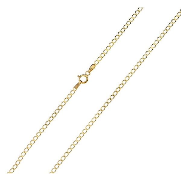 9ct Yellow Gold Fine Curb Chain Necklace - 20" - 2.30g